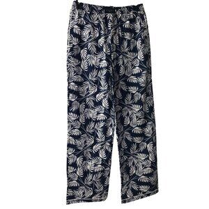 Ted Baker London Mens Navy & White Leaf‎ Print woven Pants L NWT